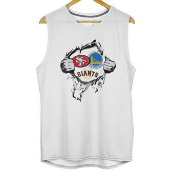 San Francisco 49Ers Golden State Warriors And San Francisco Giants Heartbeatt Shirt T Shirt Tee 1 Unisex Tank Top | Favorety DE