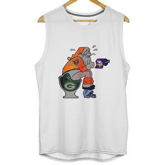 Santa Claus Chicago Bears Toilet Green Bay Packers Sweater Unisex Tank Top | Favorety