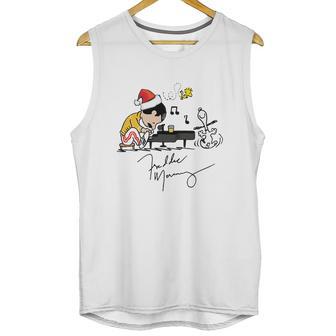 Santa Freddie Mercury Snoopy Peanuts Playing Piano Shirt Unisex Tank Top | Favorety