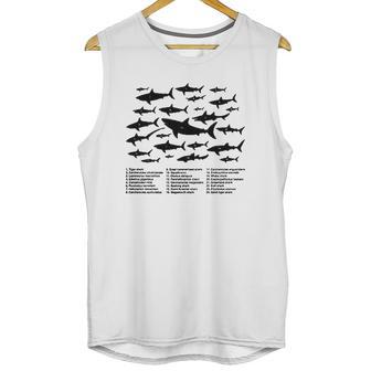 Shark Chart Conservation Funny Humor Fish Jaws Ocean Unisex Tank Top | Favorety DE