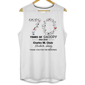 Snoopy 70Th Anniversary 1950 2020 Charles M Schulz Thank You T-Shirt Unisex Tank Top | Favorety