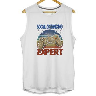 Social Distancing Expert Gamer Vintage Unisex Tank Top | Favorety DE