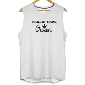 Social Distancing Queen Social Distance Expert Funny Unisex Tank Top | Favorety