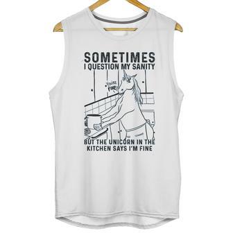 Sometimes I Question My Sanity But The Unicorn Unisex Tank Top | Favorety CA