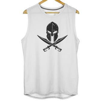 Spartan Helmet Crossed Swords Unisex Tank Top | Favorety AU