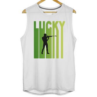 St Patricks Day Lucky Shooting Funny Sport Lovers Gift Unisex Tank Top | Favorety AU