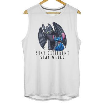 Stitch And Toothless Stay Different Stay Weird Unisex Tank Top | Favorety AU