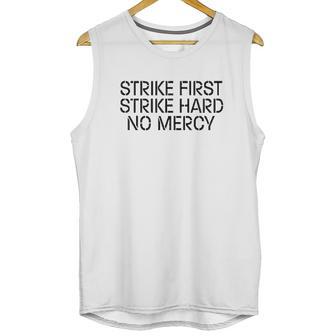 Strike First Hard No Mercy Cobra Kai Karate Unisex Tank Top | Favorety