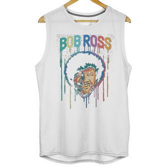 Teelocity Bob Ross Paint Drip Graphic Unisex Tank Top | Favorety AU