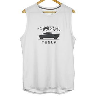 Tesla Cybertruck Truck And Logo Unisex Tank Top | Favorety