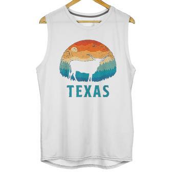 Texas Longhorn Cow Vintage Texan Cattle Herd Retro Lone Star Unisex Tank Top | Favorety DE