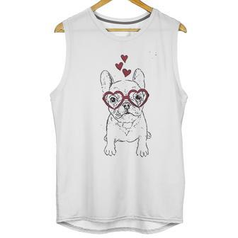 Valentine Puppypierre The French Bulldog Triblend Unisex Tank Top | Favorety