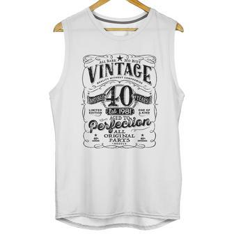 Vintage 40Th Birthday Top For Him 1981 Aged To Perfection Unisex Tank Top | Favorety