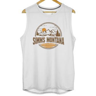 Vintage Simms Montana Mountain Hiking Souvenir Print Unisex Tank Top | Favorety DE