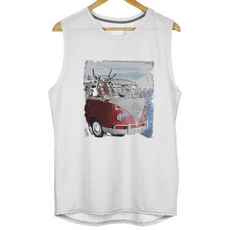 Volkswagen Santa And Reindeer Camper Van Unisex Tank Top | Favorety AU