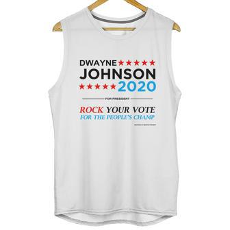 Vote The Rock 2020 President Dwayne Johnson Election Black T-Shirt Unisex Tank Top | Favorety CA