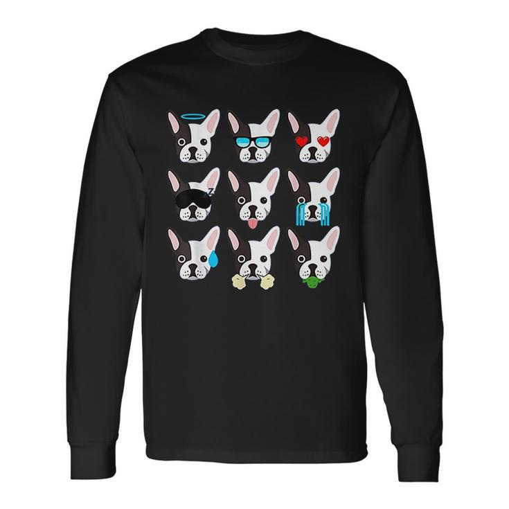 Emoji Boston Terrier Dog Face Unisex Long Sleeve Gifts ideas