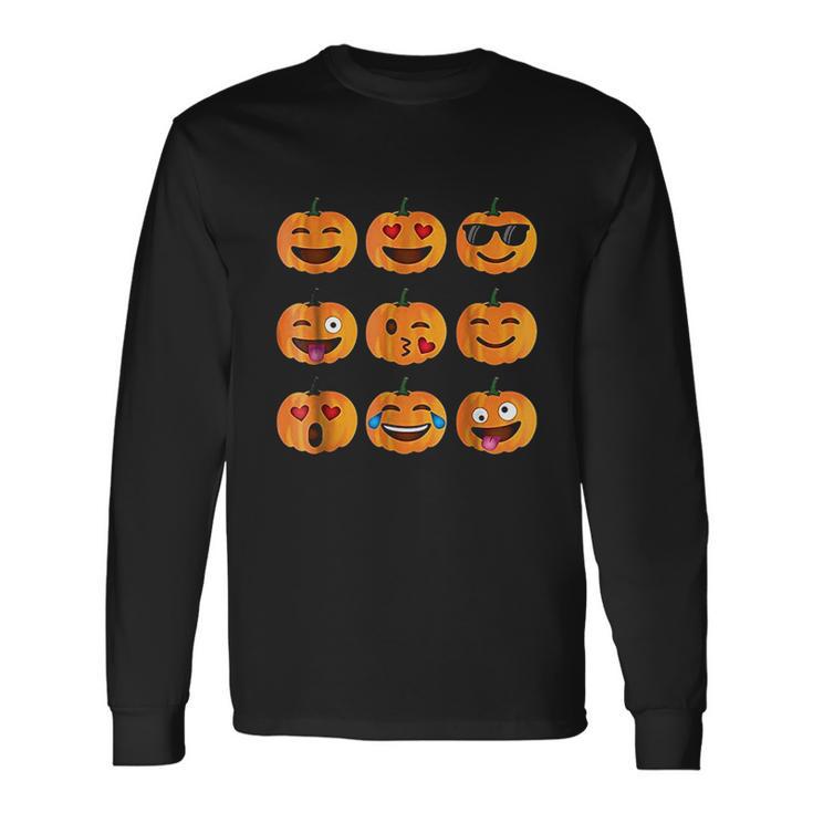 Pumpkin Emoji Pumpkin Emoji Halloween Costume Unisex Long Sleeve