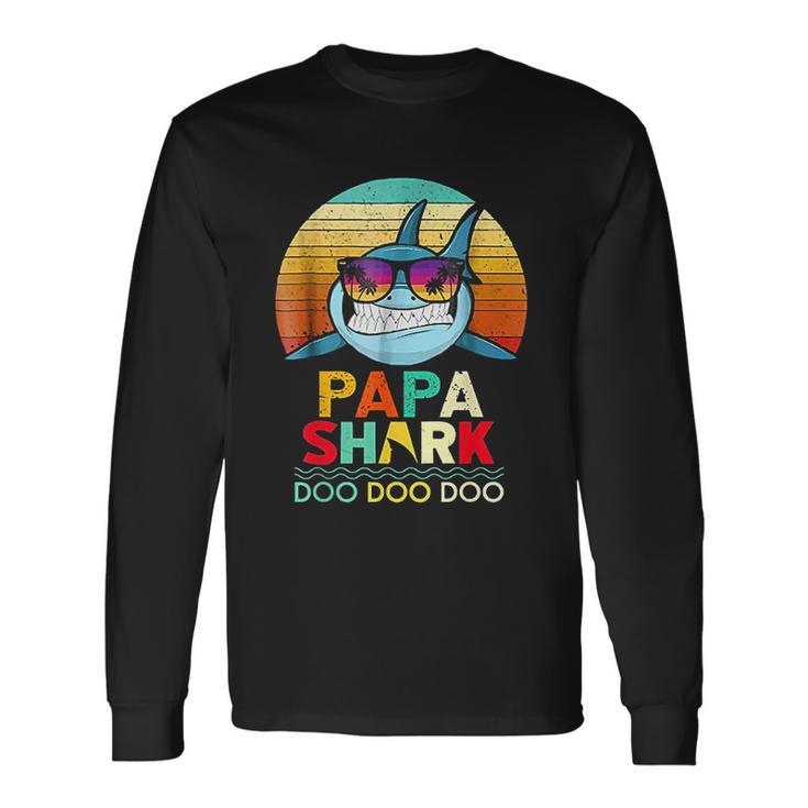 Retro Vintage Papa Shark Doo Doo Doo Unisex Long Sleeve Gifts ideas