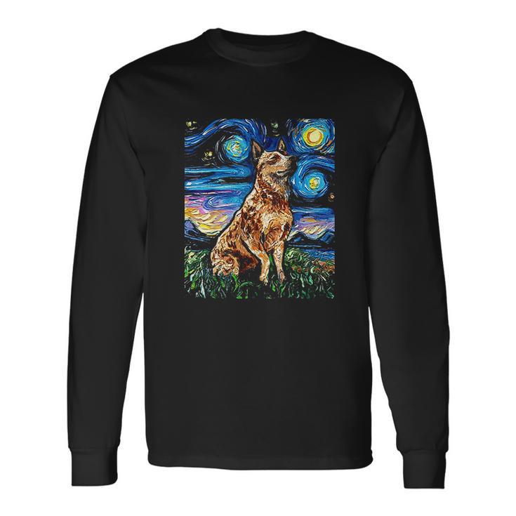 Starry Night Cattle Dog Colorful Unisex Long Sleeve