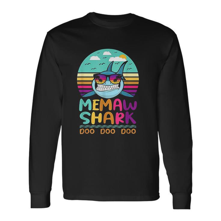 Vintage Memaw Shark Doo Doo Doo Birthday Gifts Unisex Long Sleeve Gifts ideas