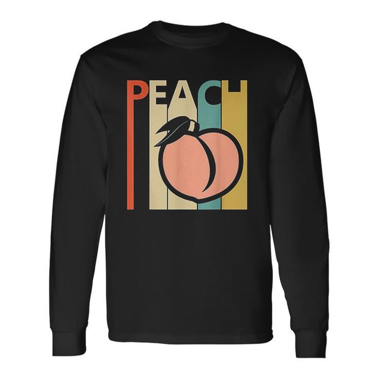 Vintage Peach Fruit Emoji Unisex Long Sleeve