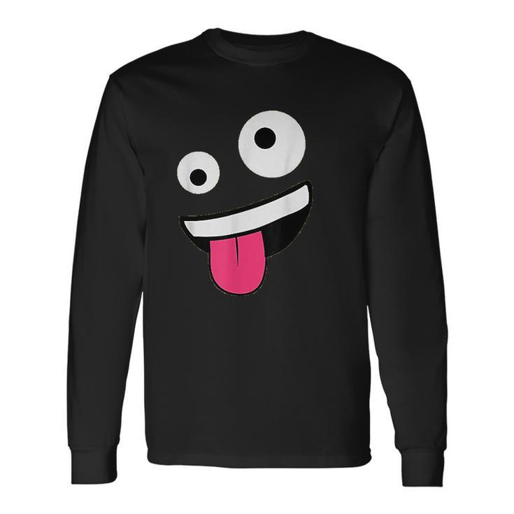 Wild Silly Crazy Eyes Zany Face Emojis Halloween Costume Unisex Long Sleeve