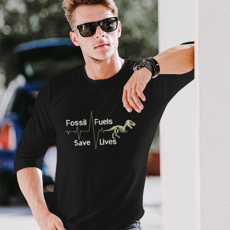 Anti Climate Change Fossil Fuels Save Lives Unisex Long Sleeve Gifts for Him