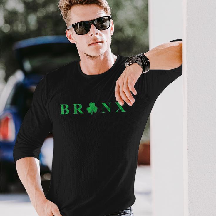 Bronx New York St Patricks Day Irish Shamrock Unisex Long Sleeve Gifts for Him