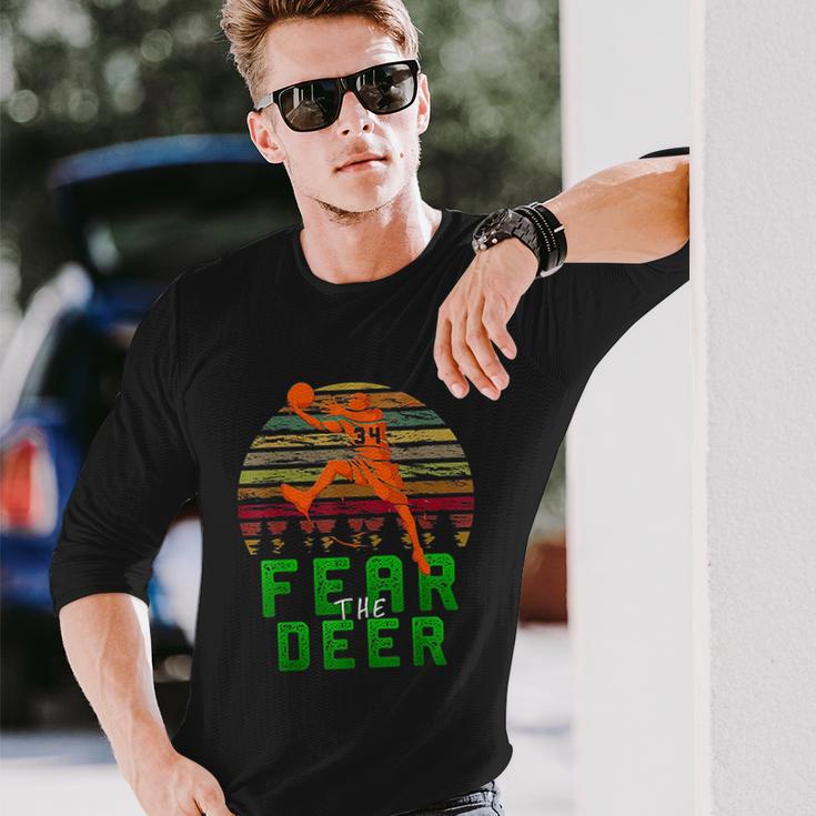 Fear The Deer Gift For Milwaukee Basketball Bucks Fans Unisex Long Sleeve Gifts for Him