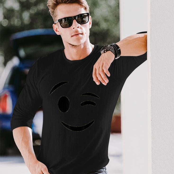 Halloween Emojis Costume Winking Face Wink Emoticon Unisex Long Sleeve Gifts for Him