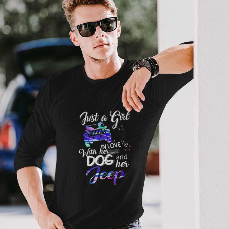 Just A Girl In Love With Her Dog And Her Heart For Jeep Unisex Long Sleeve Gifts for Him