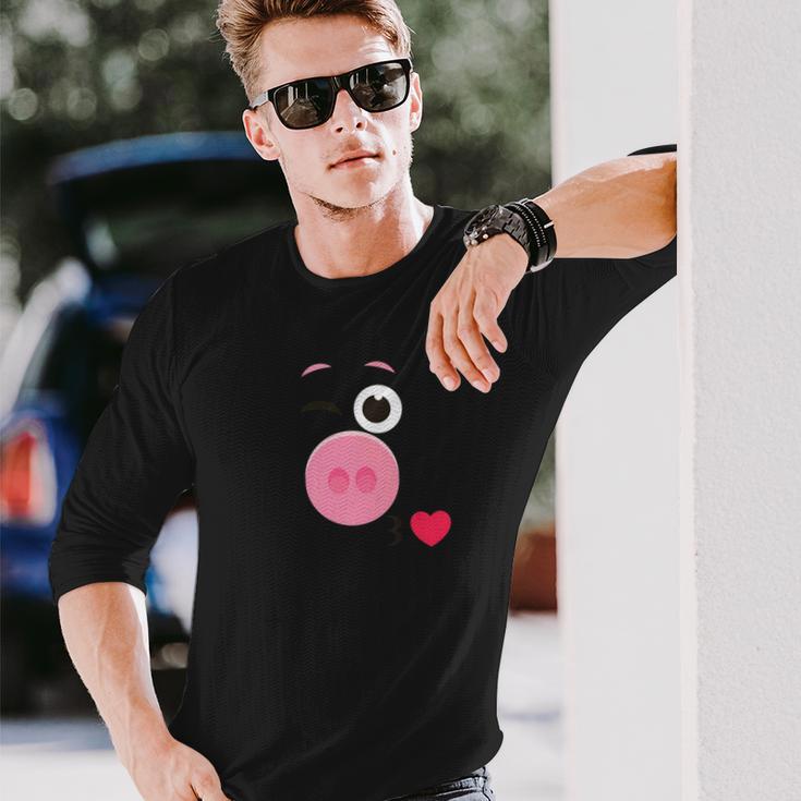 Pink Pig Emoji Family Matching Costume New Year 2022 Unisex Long Sleeve Gifts for Him