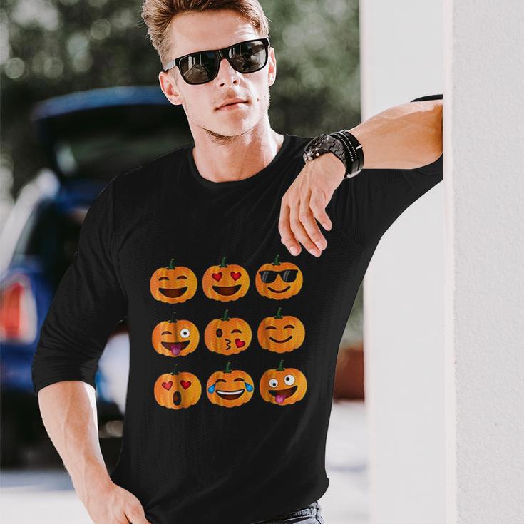 Pumpkin Emoji Pumpkin Emoji Halloween Costume Unisex Long Sleeve Gifts for Him