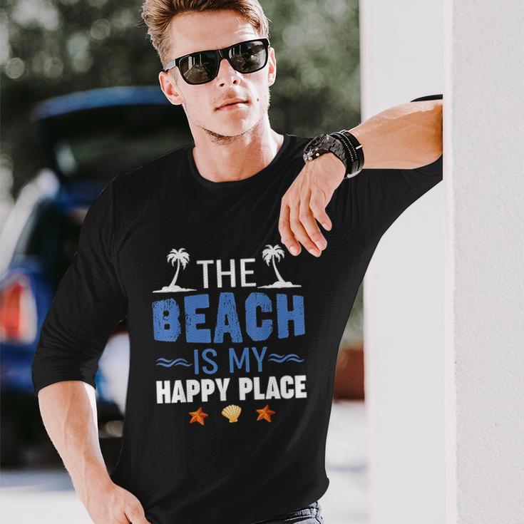 Summer Vacations Outfit The Beach Is My Happy Place Unisex Long Sleeve Gifts for Him