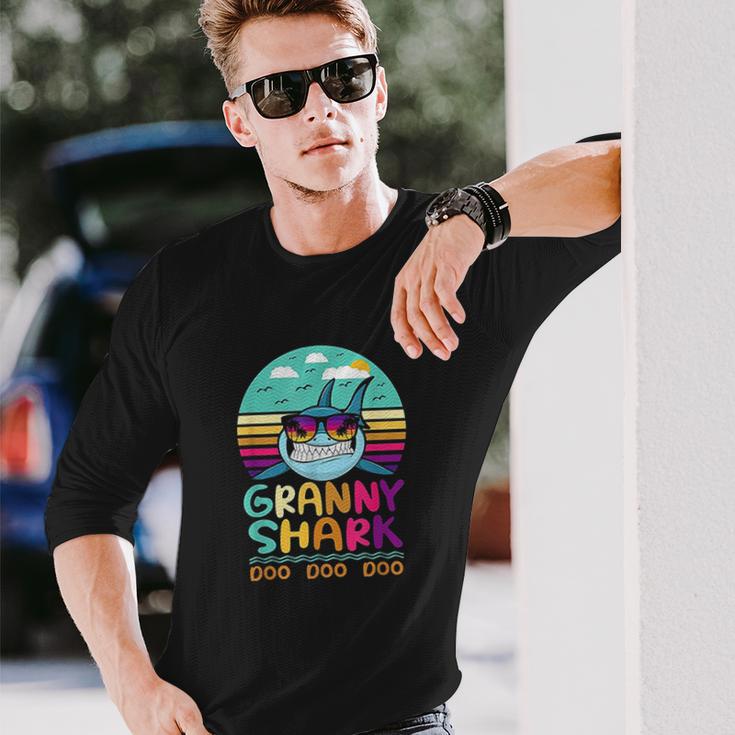 Vintage Granny Shark Doo Doo Doo Unisex Long Sleeve Gifts for Him