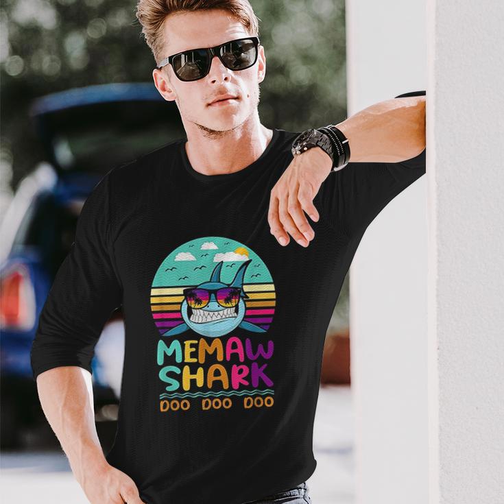 Vintage Memaw Shark Doo Doo Doo Birthday Gifts Unisex Long Sleeve Gifts for Him