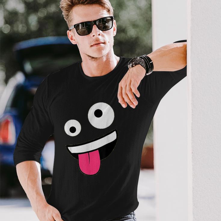 Wild Silly Crazy Eyes Zany Face Emojis Halloween Costume Unisex Long Sleeve Gifts for Him