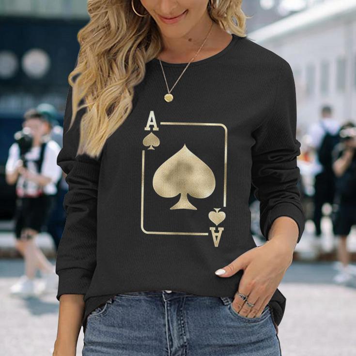 Ace Of Spades Playing Card Halloween Glam Unisex Long Sleeve Gifts for Her