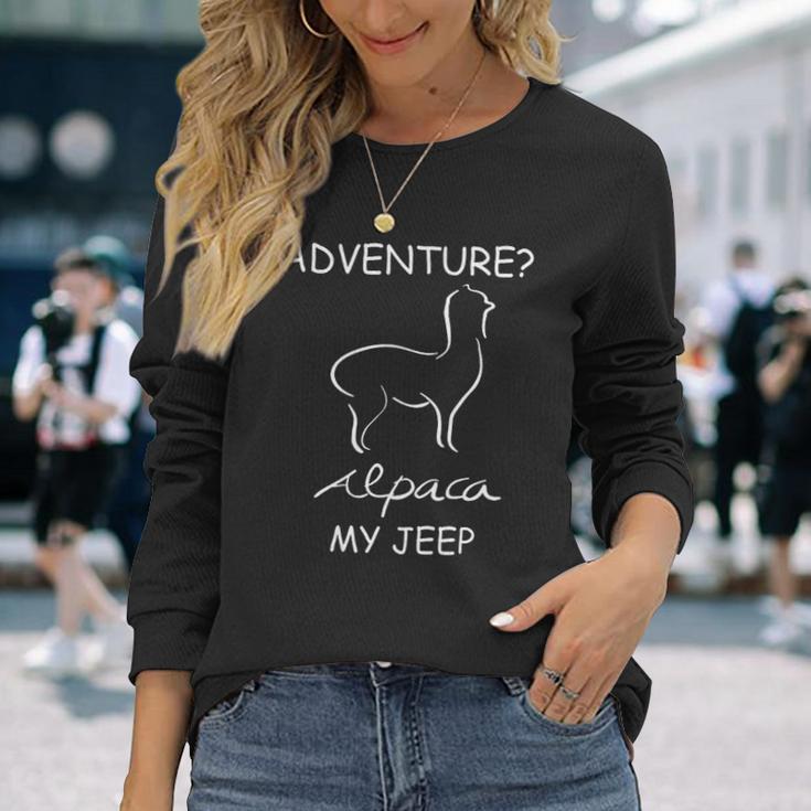 Adventure Alpaca My Jeep Road Trip Adventures Unisex Long Sleeve Gifts for Her