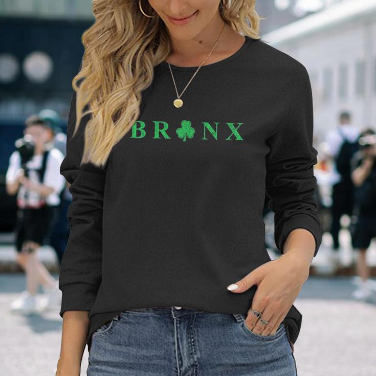 Bronx New York St Patricks Day Irish Shamrock Unisex Long Sleeve Gifts for Her