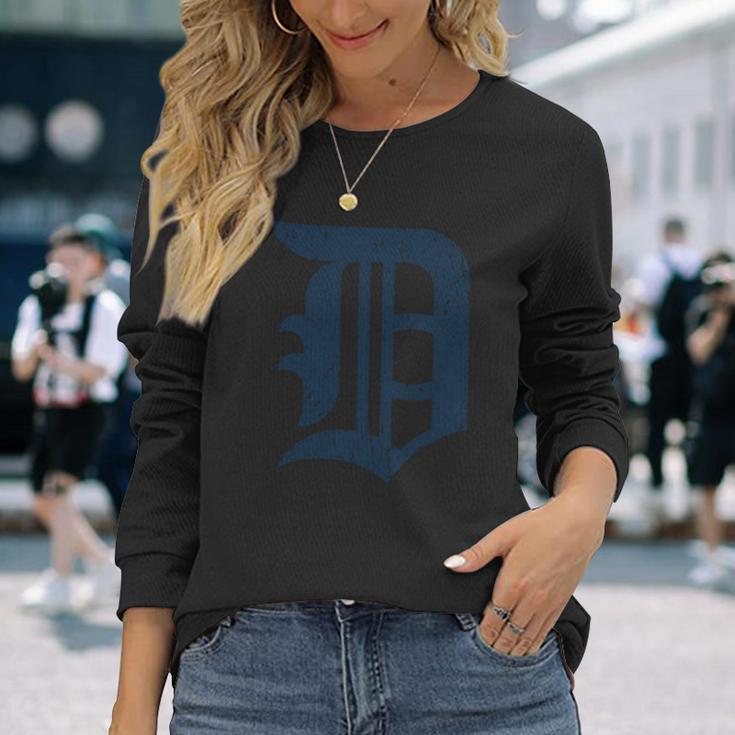 Detroit Baseball D | Vintage Michigan Bengal Tiger Retro Pullover Hoodie Unisex Long Sleeve Gifts for Her