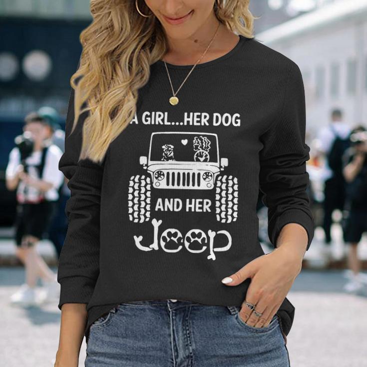 A Girl Her Dog And Her Jeep Unisex Long Sleeve Gifts for Her