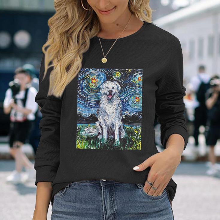 Great Pyrenees Full Version Starry Night Dog Art Unisex Long Sleeve Gifts for Her