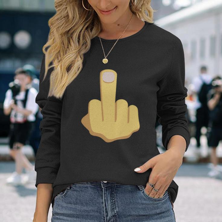 Middle Finger Emoji Tshirt Unisex Long Sleeve Gifts for Her