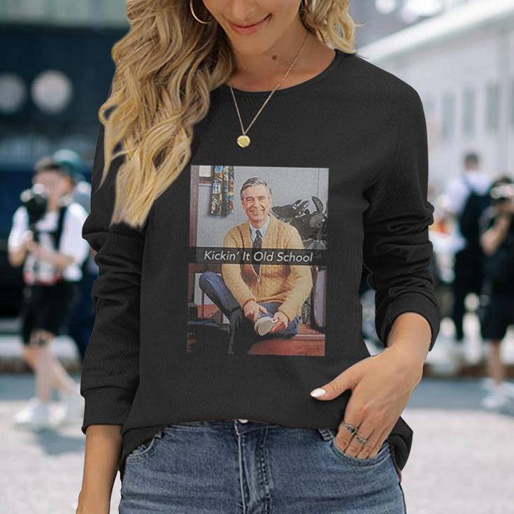 Mister Rogers Kickin It Old School Official Fitted T-Shirt Unisex Long Sleeve Gifts for Her