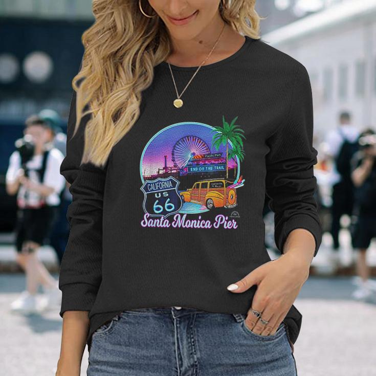 Santa Monica Pier Us Route 66 End Pacific Ocean Souvenir Unisex Long Sleeve Gifts for Her