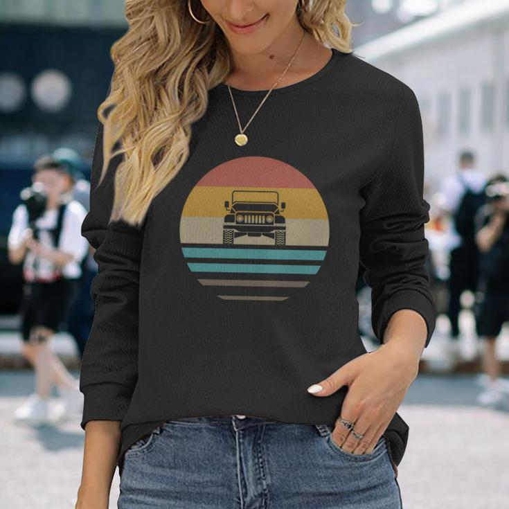 Vintage Jeeps Retro 70S Distressed Off Road Unisex Long Sleeve Gifts for Her