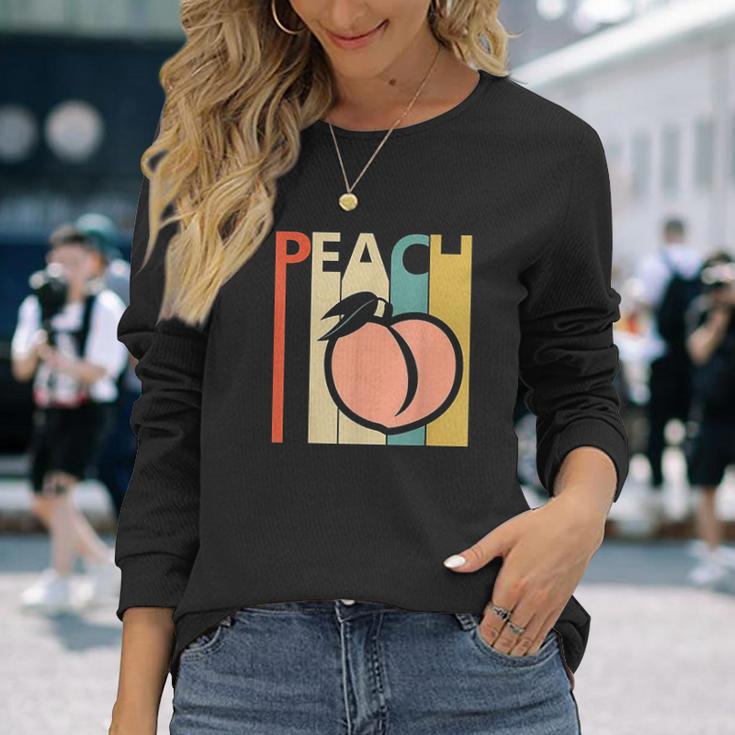 Vintage Peach Peach Fruit Emoji Gift Unisex Long Sleeve Gifts for Her