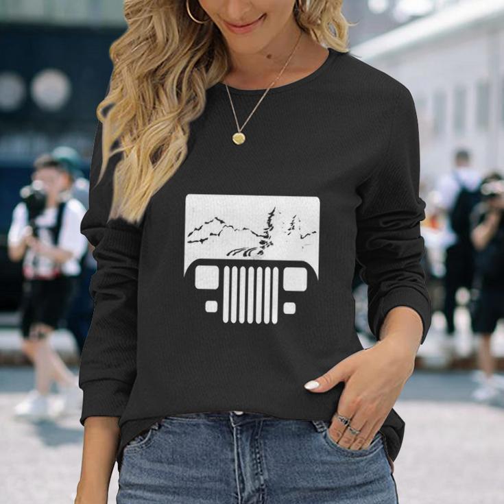 White Adventuring Yj Jeep Unisex Long Sleeve Gifts for Her